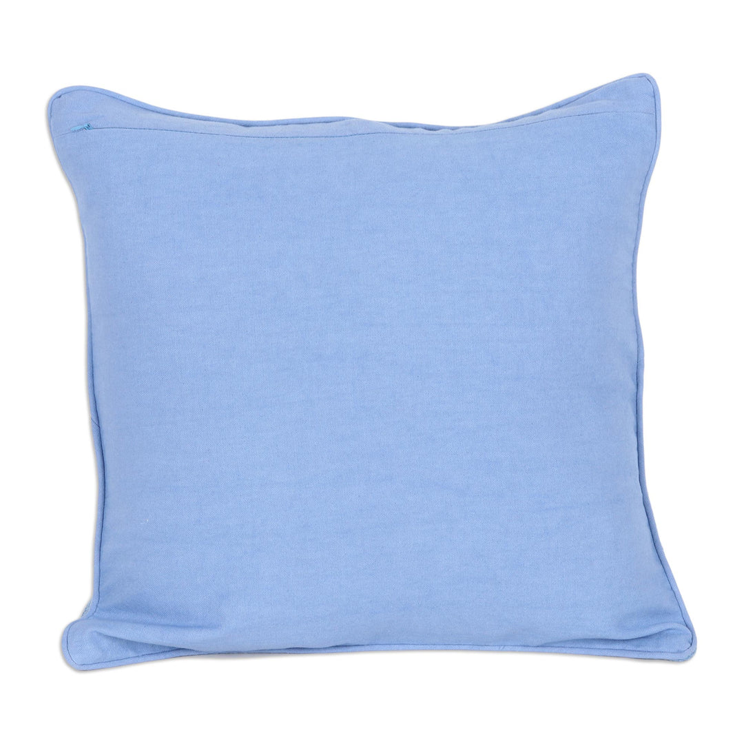 Light Blue Cotton Cushion Covers (Pair) - Sky Serenade