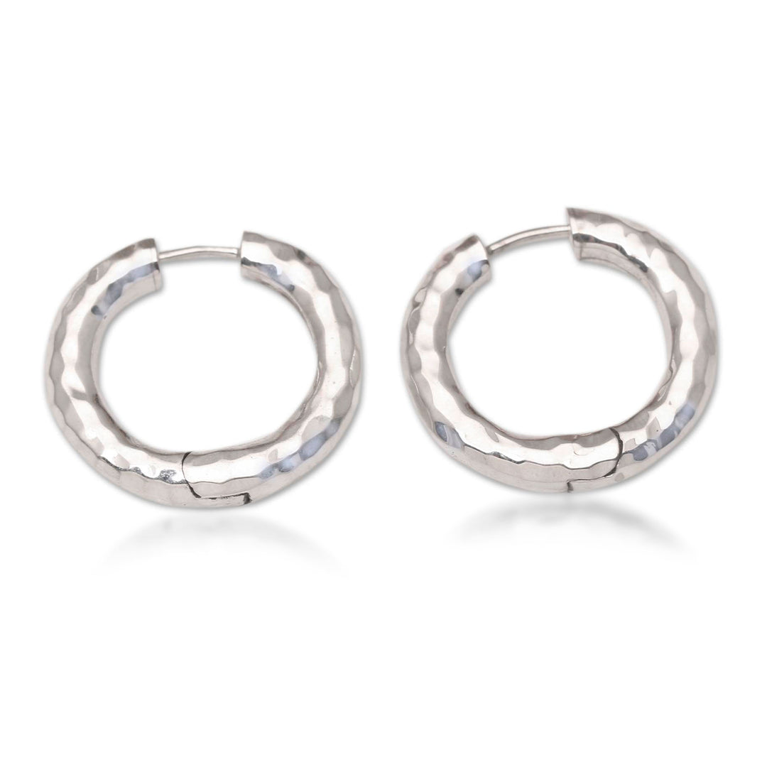 Sterling Silver Endless Hoop Earrings from Bali - Endless Hoops in Silver