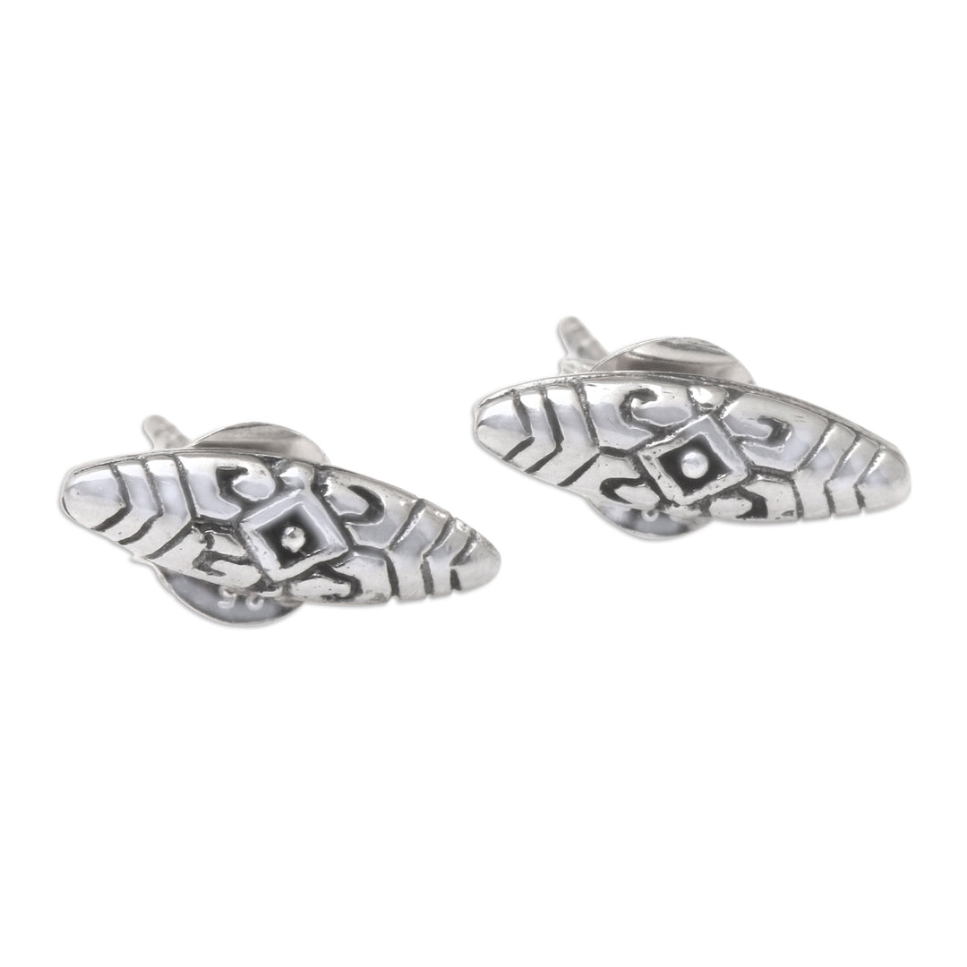 Hand Crafted Sterling Silver Drop Earrings - Shield of Truth