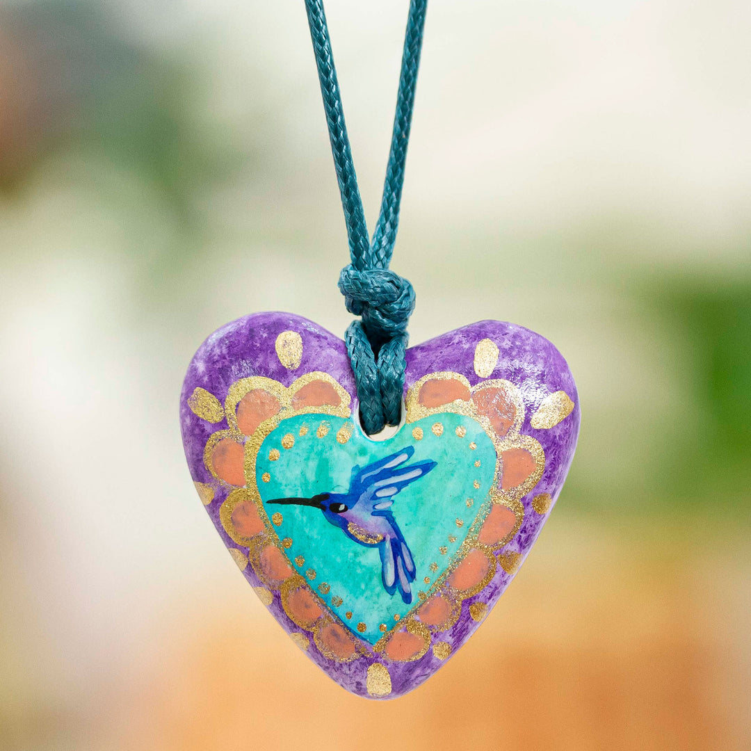 Purple Hummingbird Heart