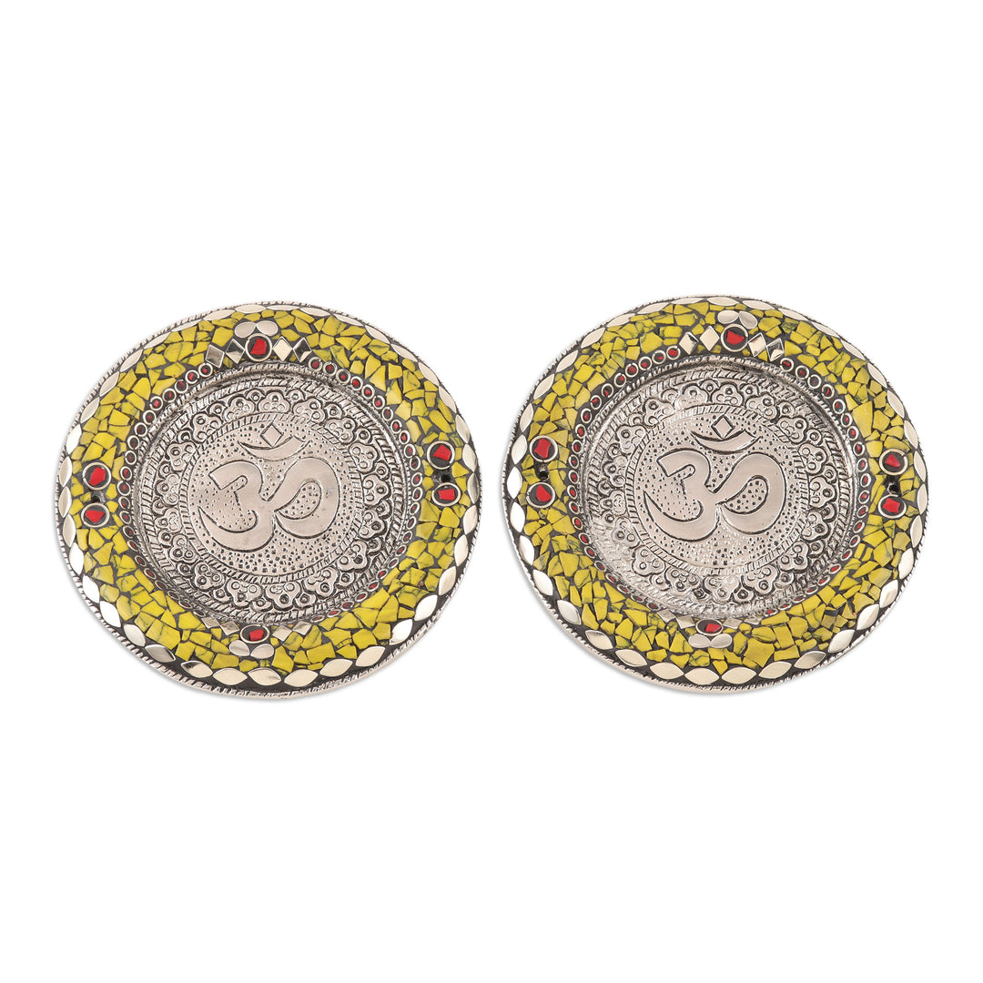Mosaic Motif Incense Holders (Pair) - Haryana Om