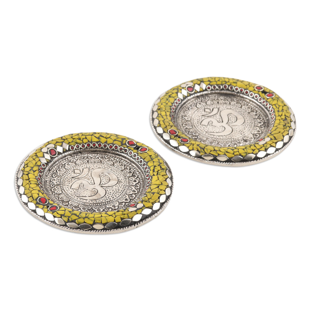 Mosaic Motif Incense Holders (Pair) - Haryana Om