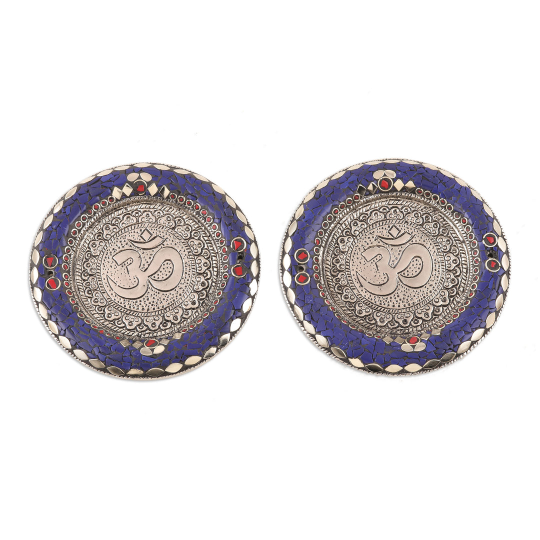Artisan Crafted Aluminum incense Holders (Pair) - Rewari Om