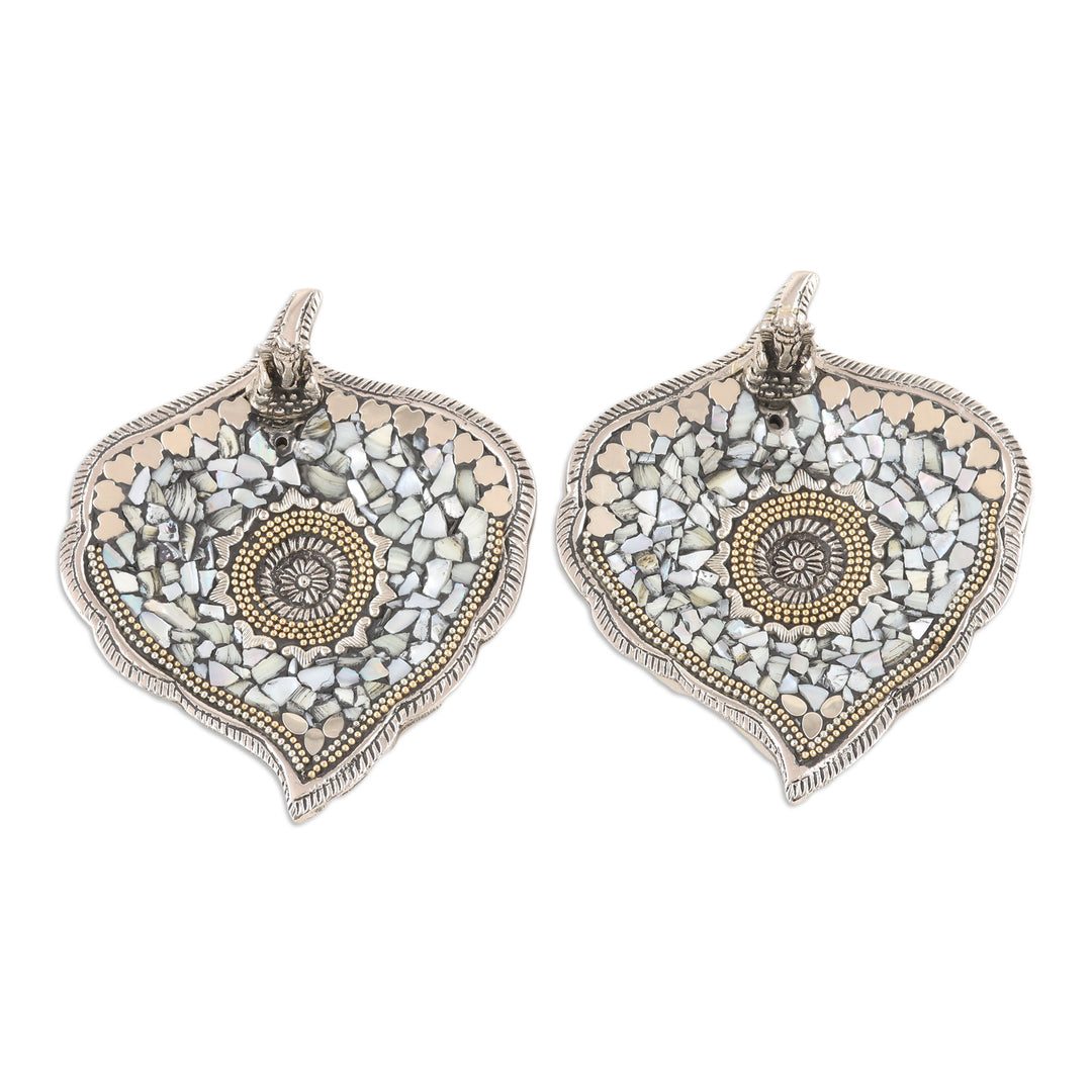Artisan Crafted Leaf-Shaped Incense Holder (Pair) - White Betel