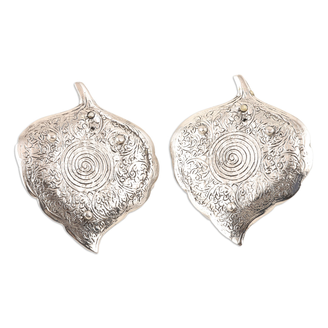 Artisan Crafted Leaf-Shaped Incense Holder (Pair) - White Betel