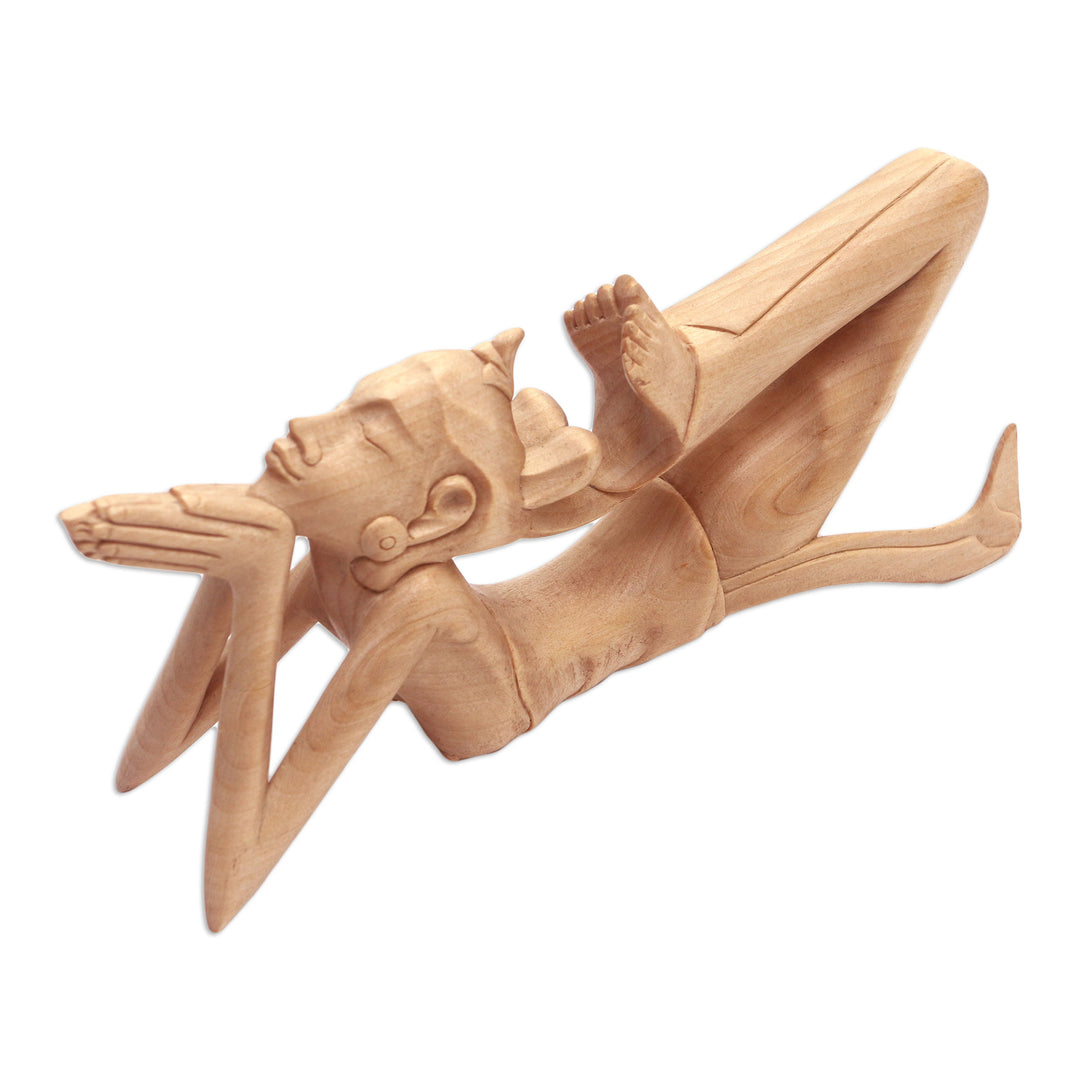 Handmade Wood Sculpture from Bali - Flexible Female