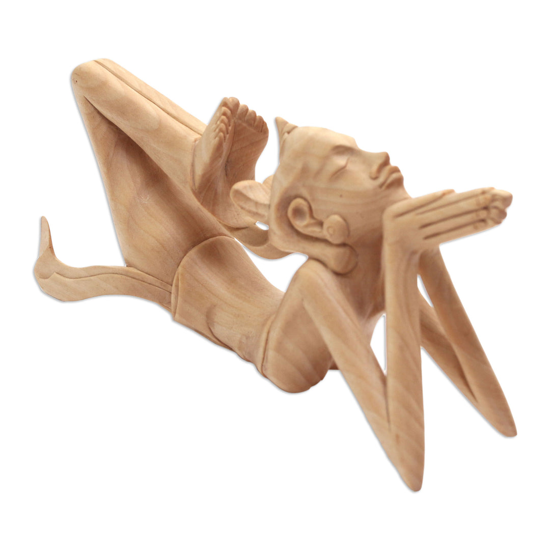 Handmade Wood Sculpture from Bali - Flexible Female