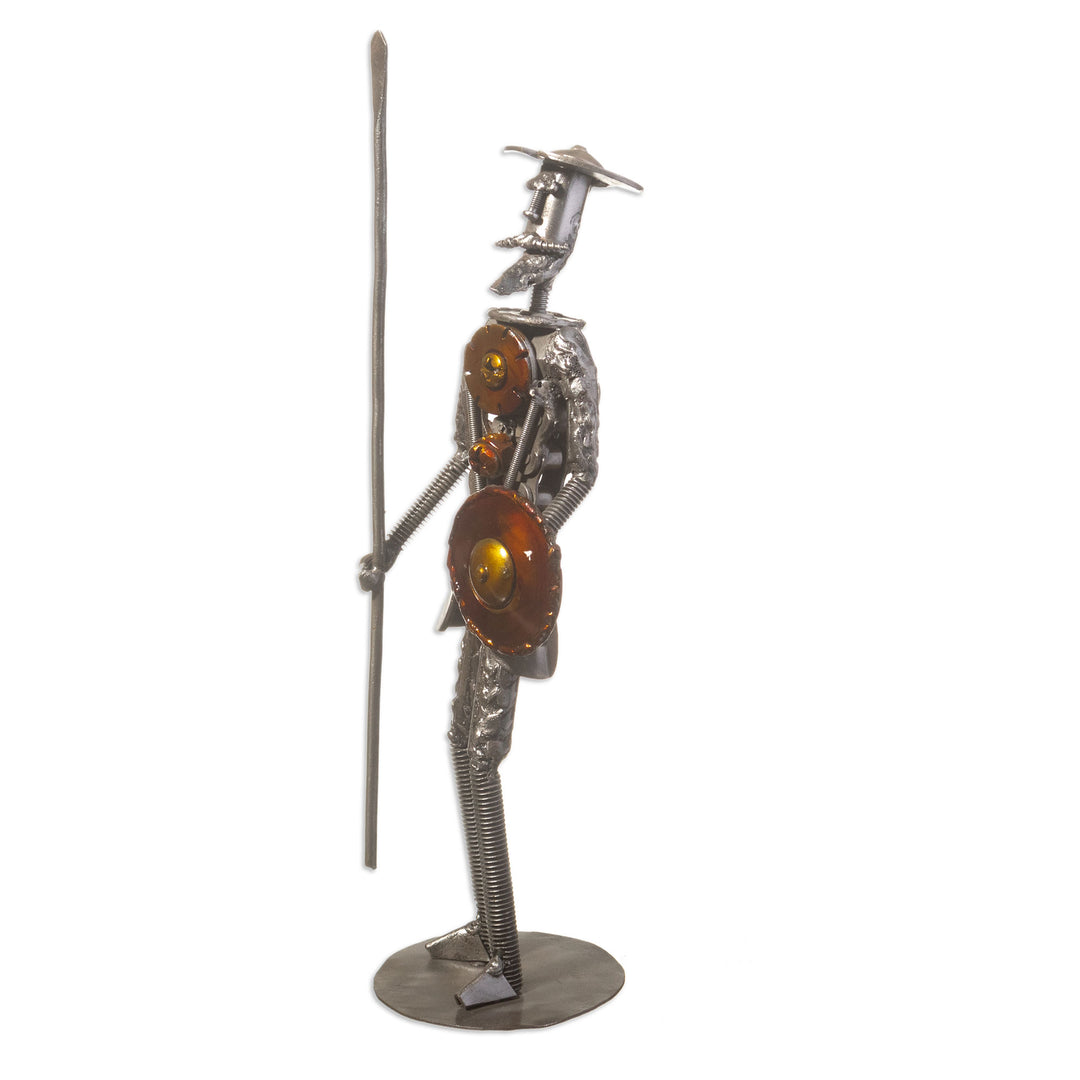 Inspirational Recycled Metal Don Quixote Sculpture from Peru - Quixote of La Mancha