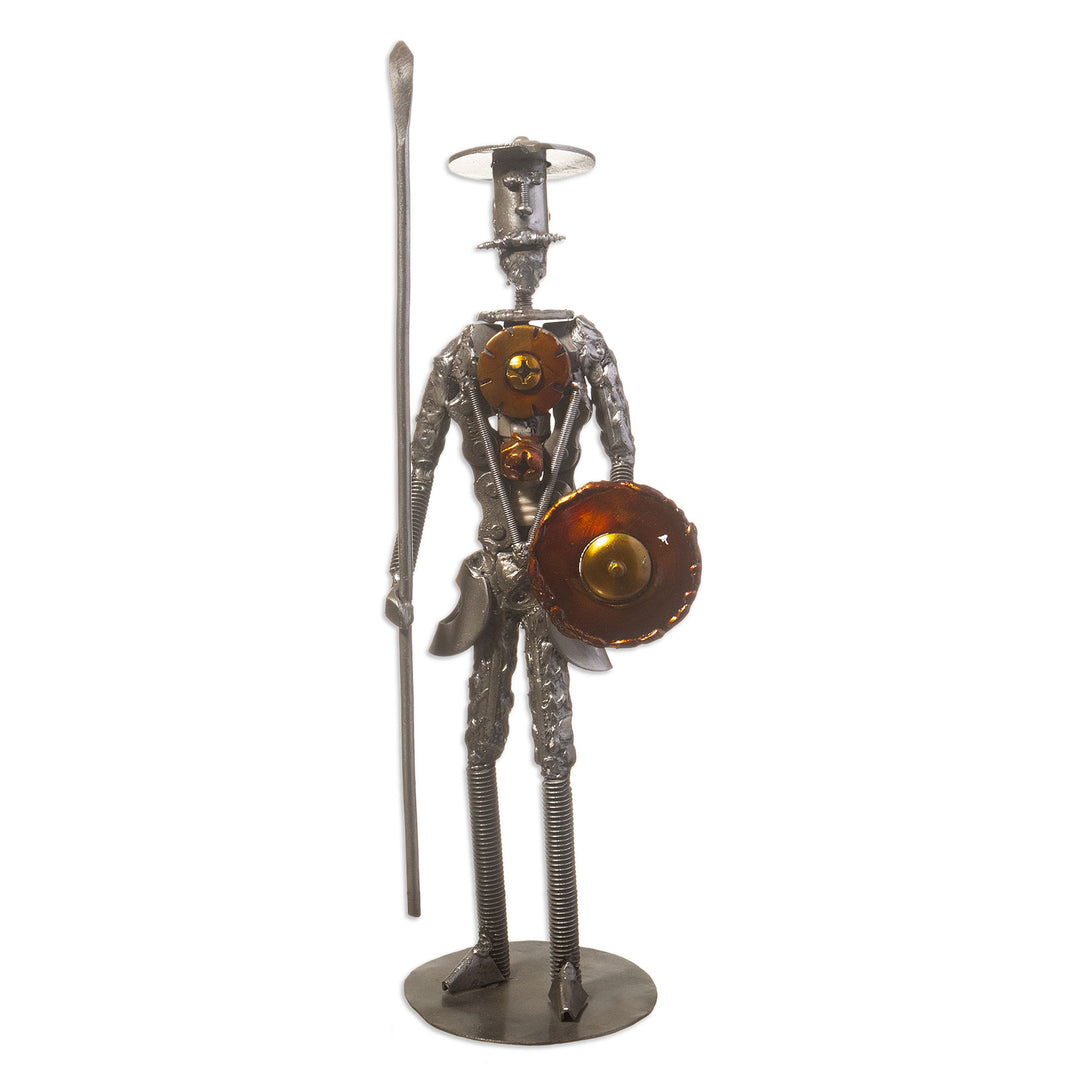 Inspirational Recycled Metal Don Quixote Sculpture from Peru - Quixote of La Mancha