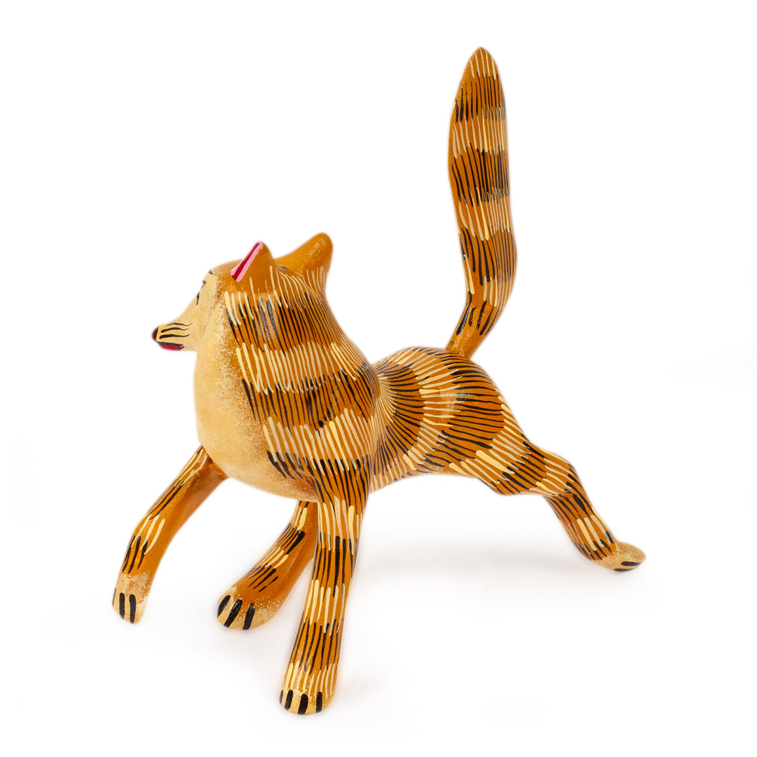 Hand-Painted Wood Alebrije - Golden Fox