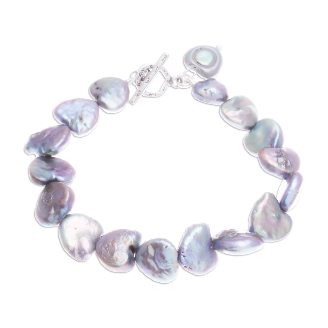 Silvery Grey Cultured Pearl Bracelet - Born of the Sea in Grey