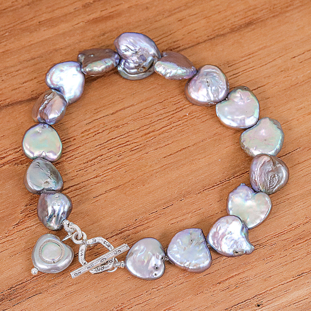 Silvery Grey Cultured Pearl Bracelet - Born of the Sea in Grey