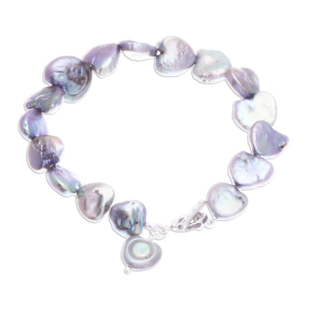 Silvery Grey Cultured Pearl Bracelet - Born of the Sea in Grey