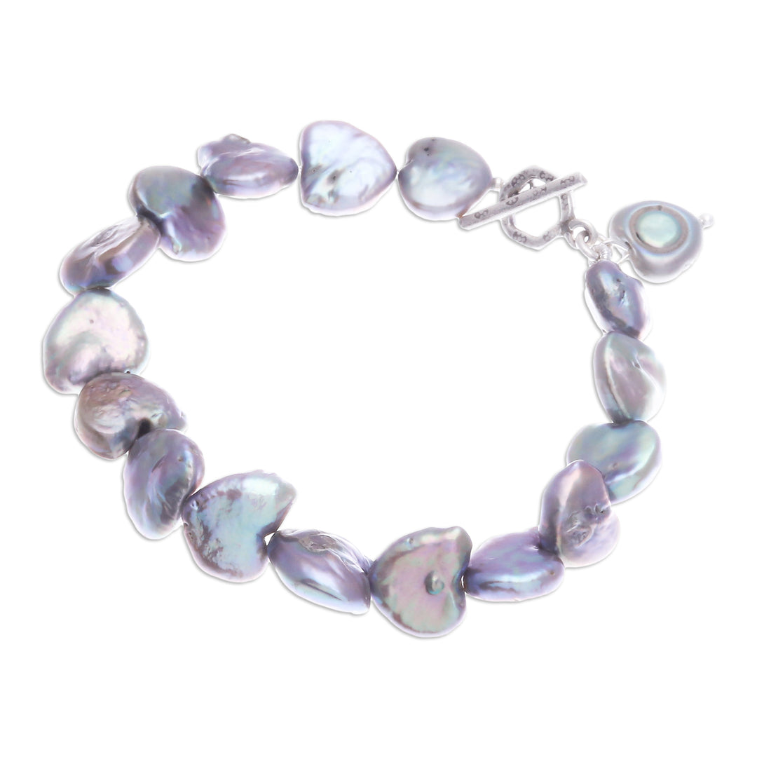 Silvery Grey Cultured Pearl Bracelet - Born of the Sea in Grey