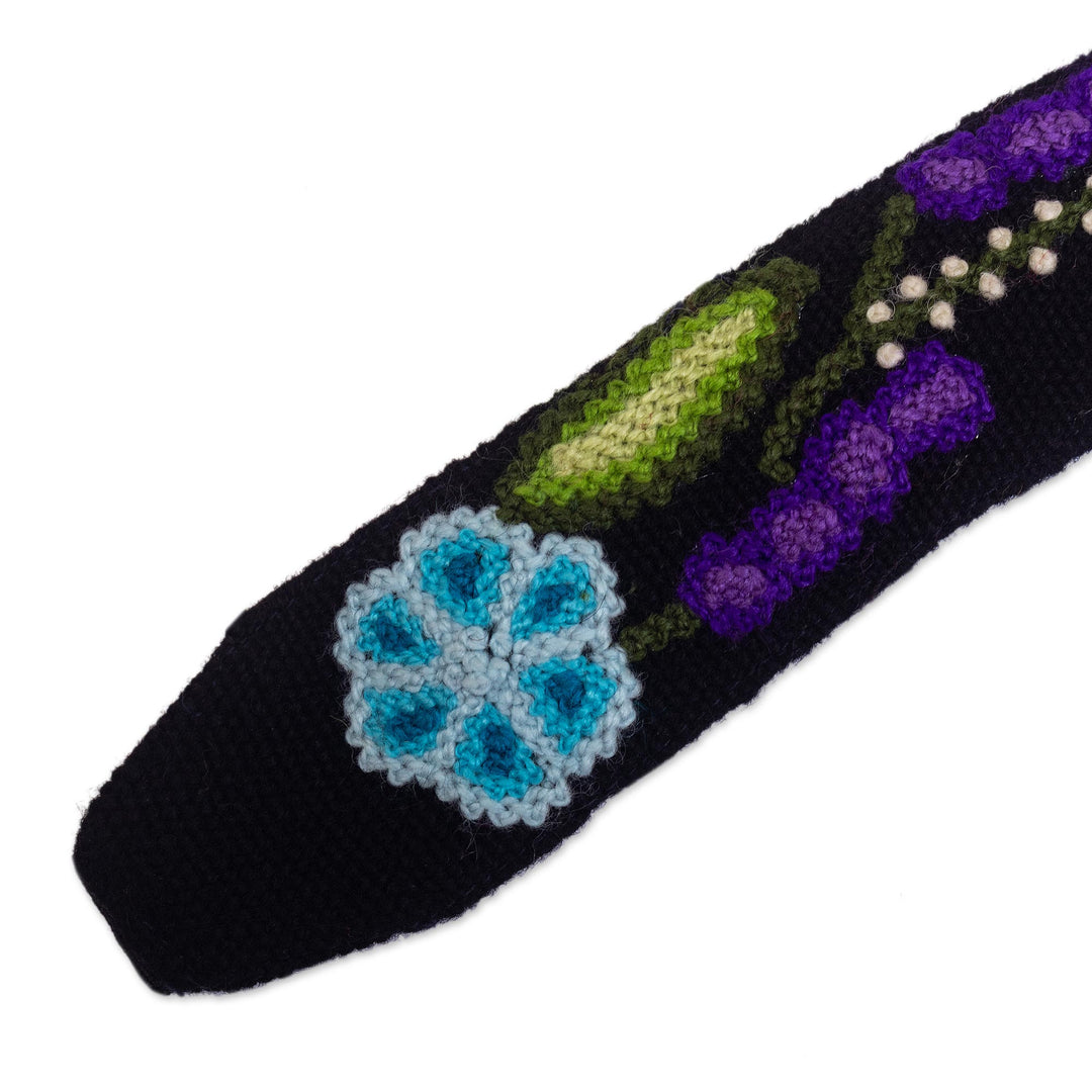 Hand Embroidered Wool Headband - Floral Vista