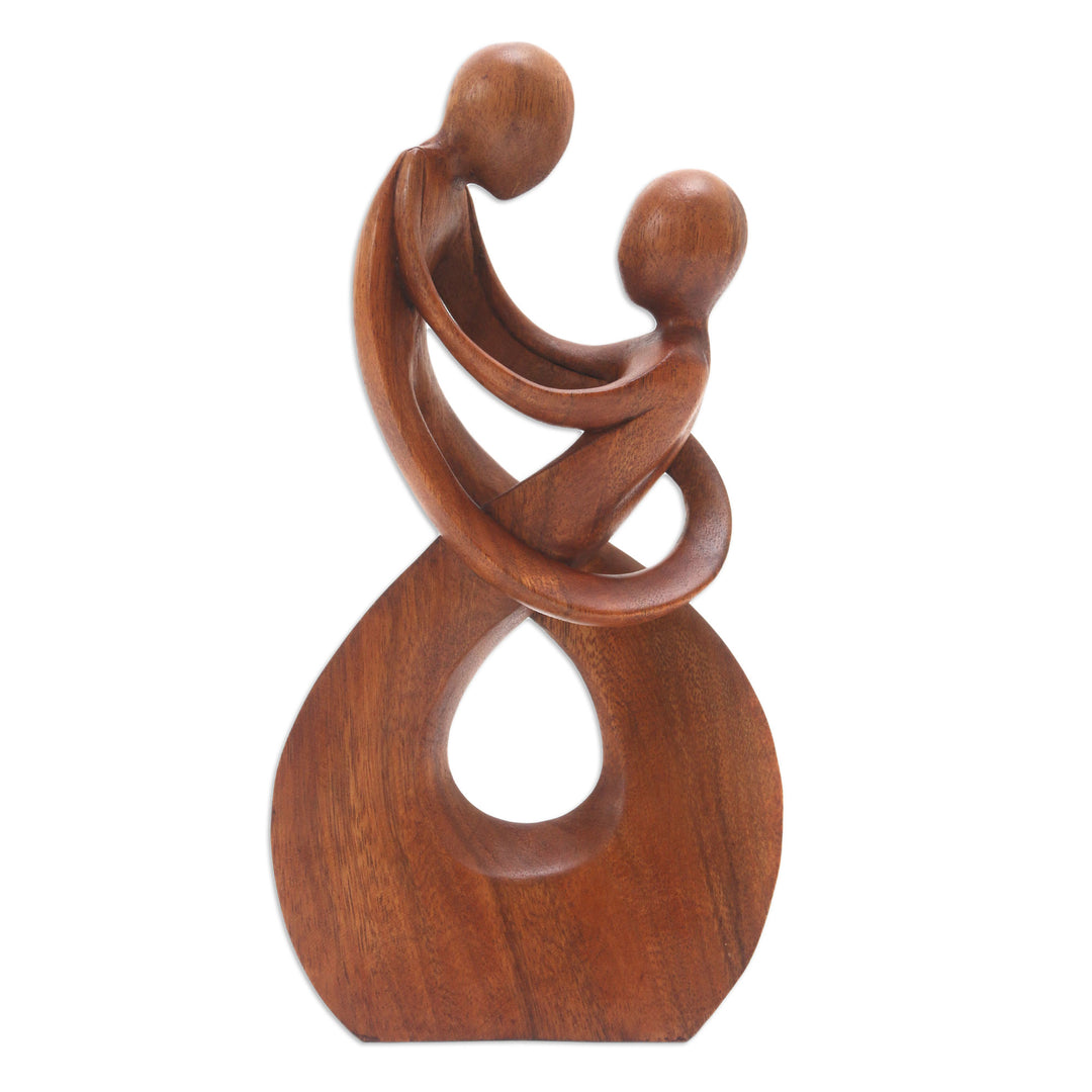 Hand Carved Romantic Wood Sculpture - Honeymoon Dance