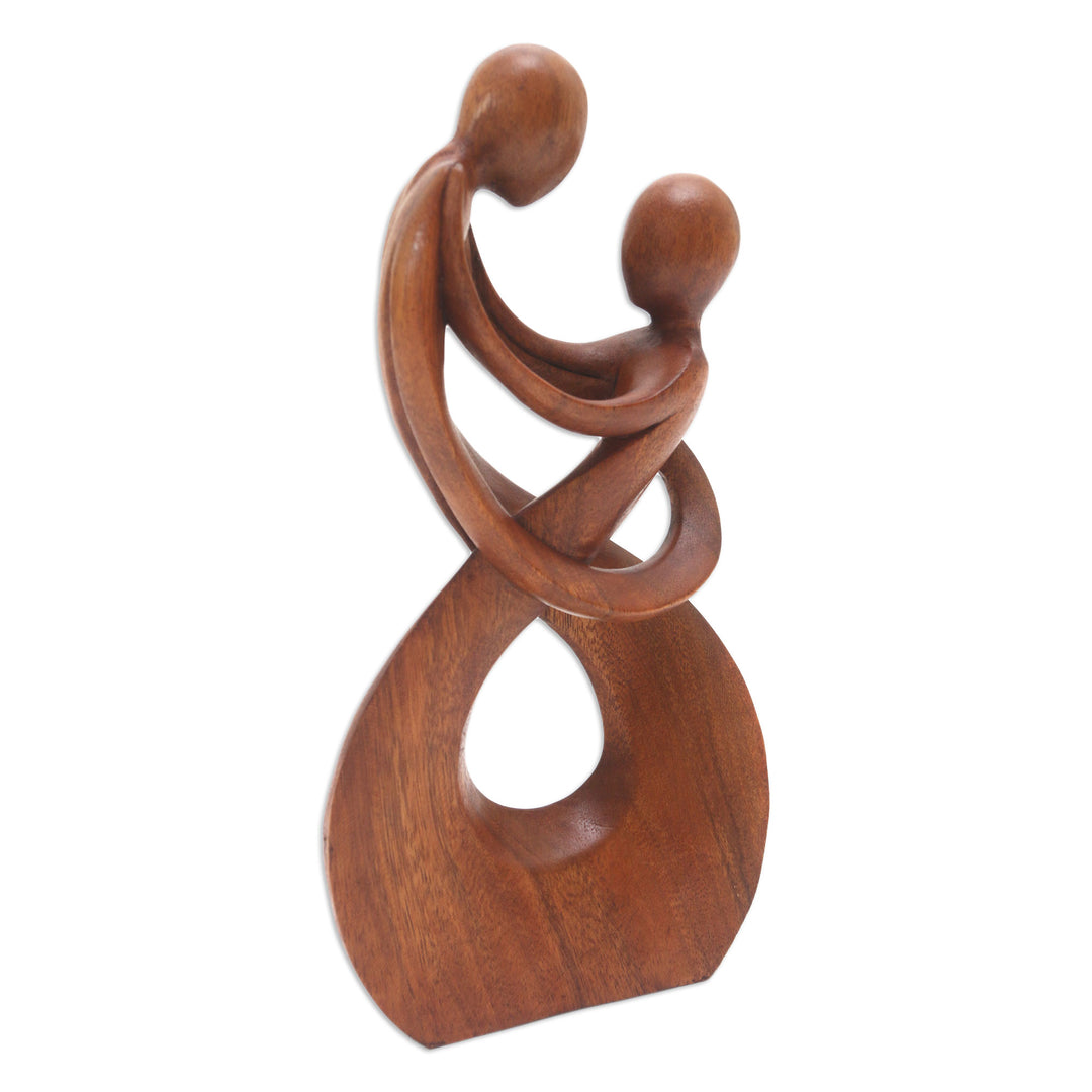 Hand Carved Romantic Wood Sculpture - Honeymoon Dance