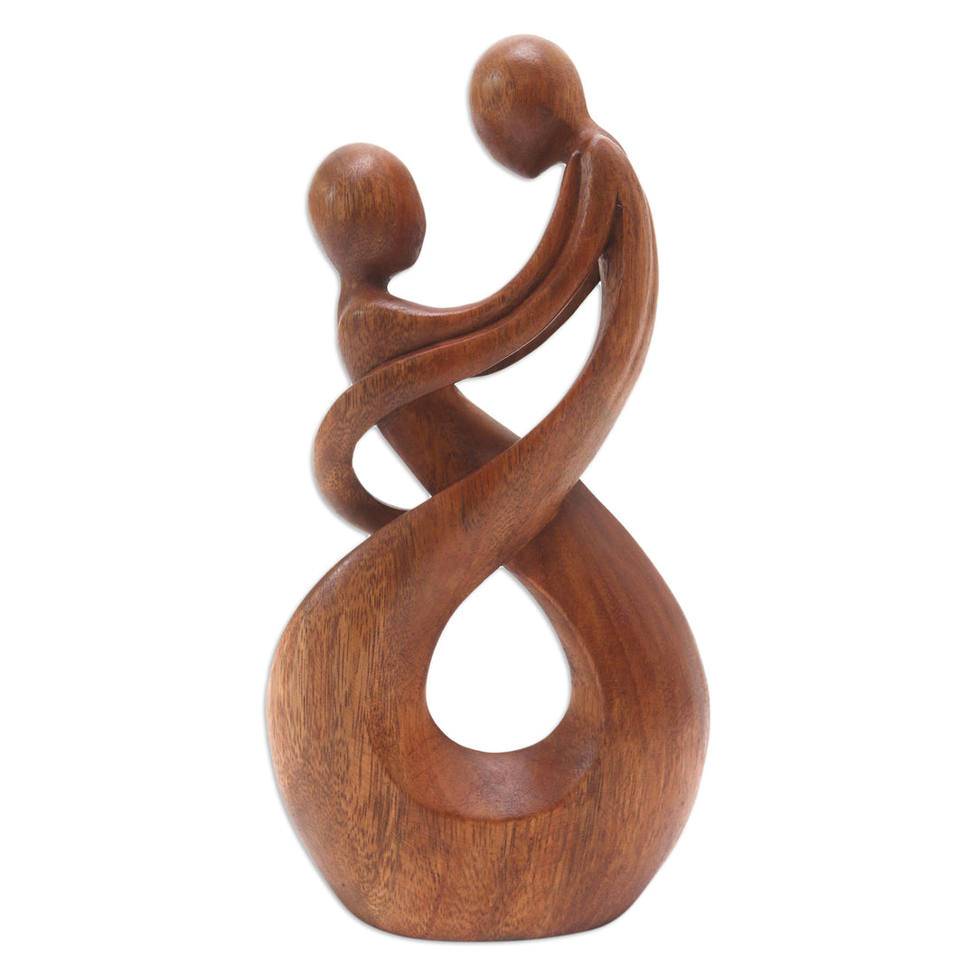 Hand Carved Romantic Wood Sculpture - Honeymoon Dance