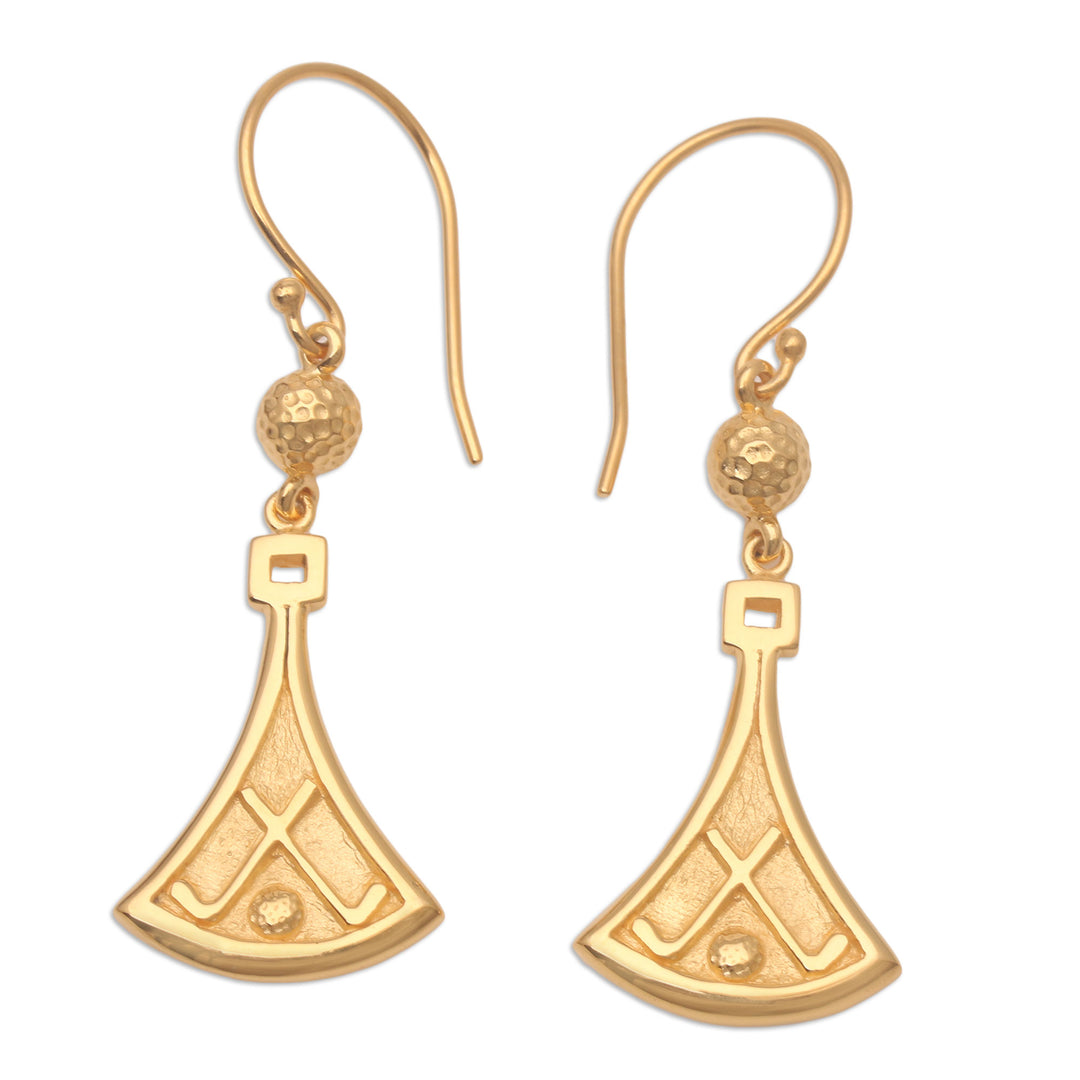 Artisan Crafted 18k Gold-Plated Earrings - Deco Darling