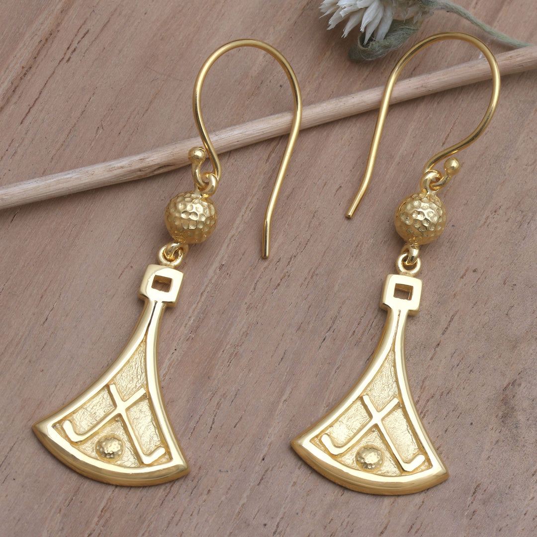 Artisan Crafted 18k Gold-Plated Earrings - Deco Darling