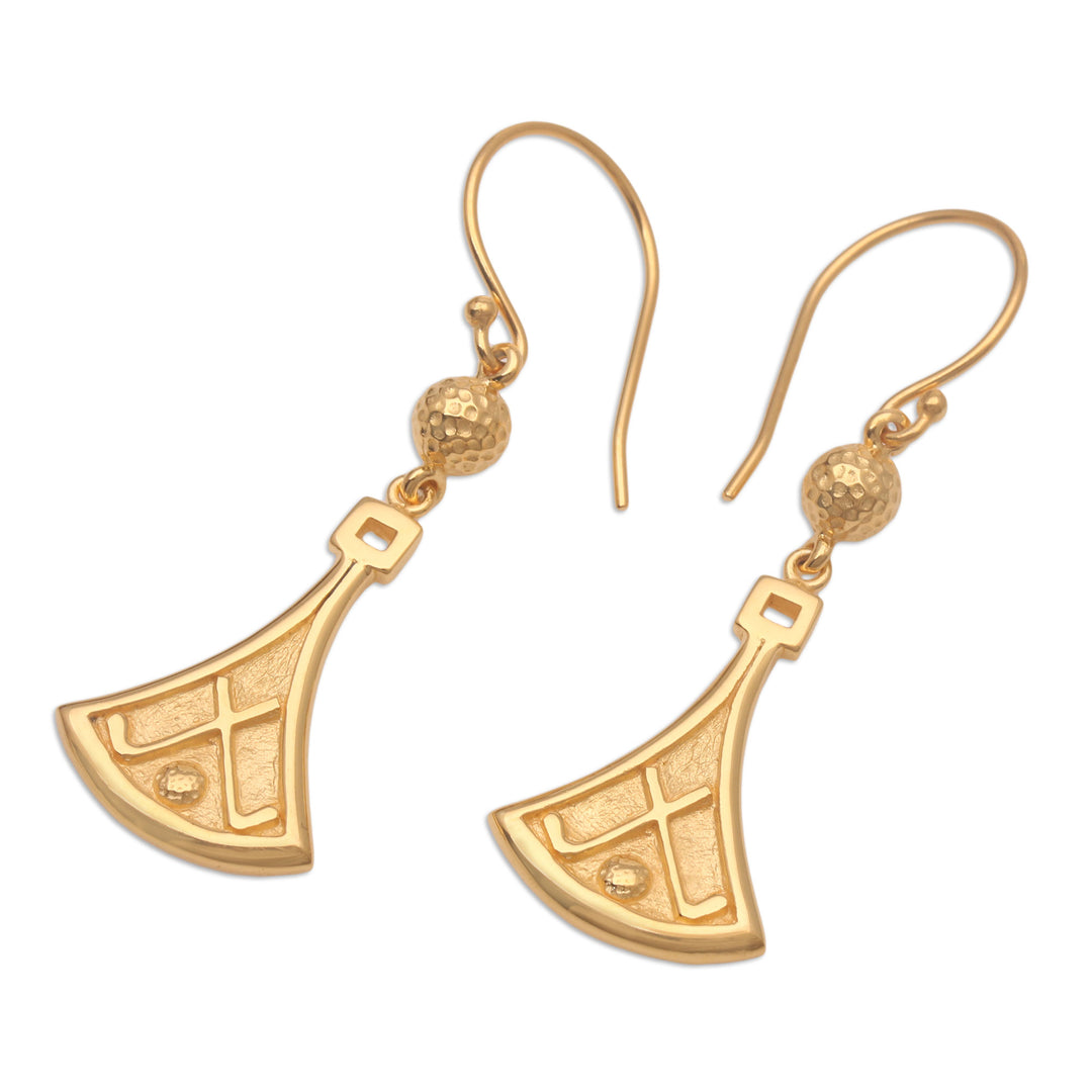 Artisan Crafted 18k Gold-Plated Earrings - Deco Darling