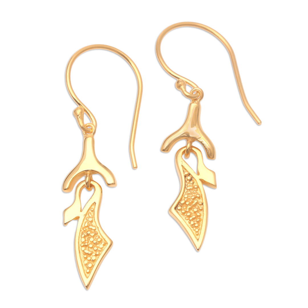 Handcrafted Gold-Plated Earrings from Bali - Unique Style