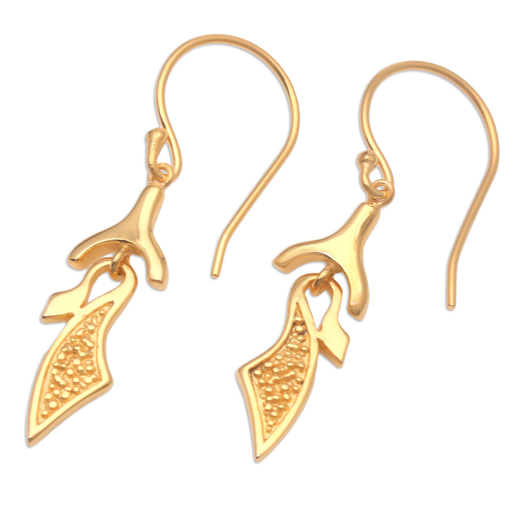 Handcrafted Gold-Plated Earrings from Bali - Unique Style