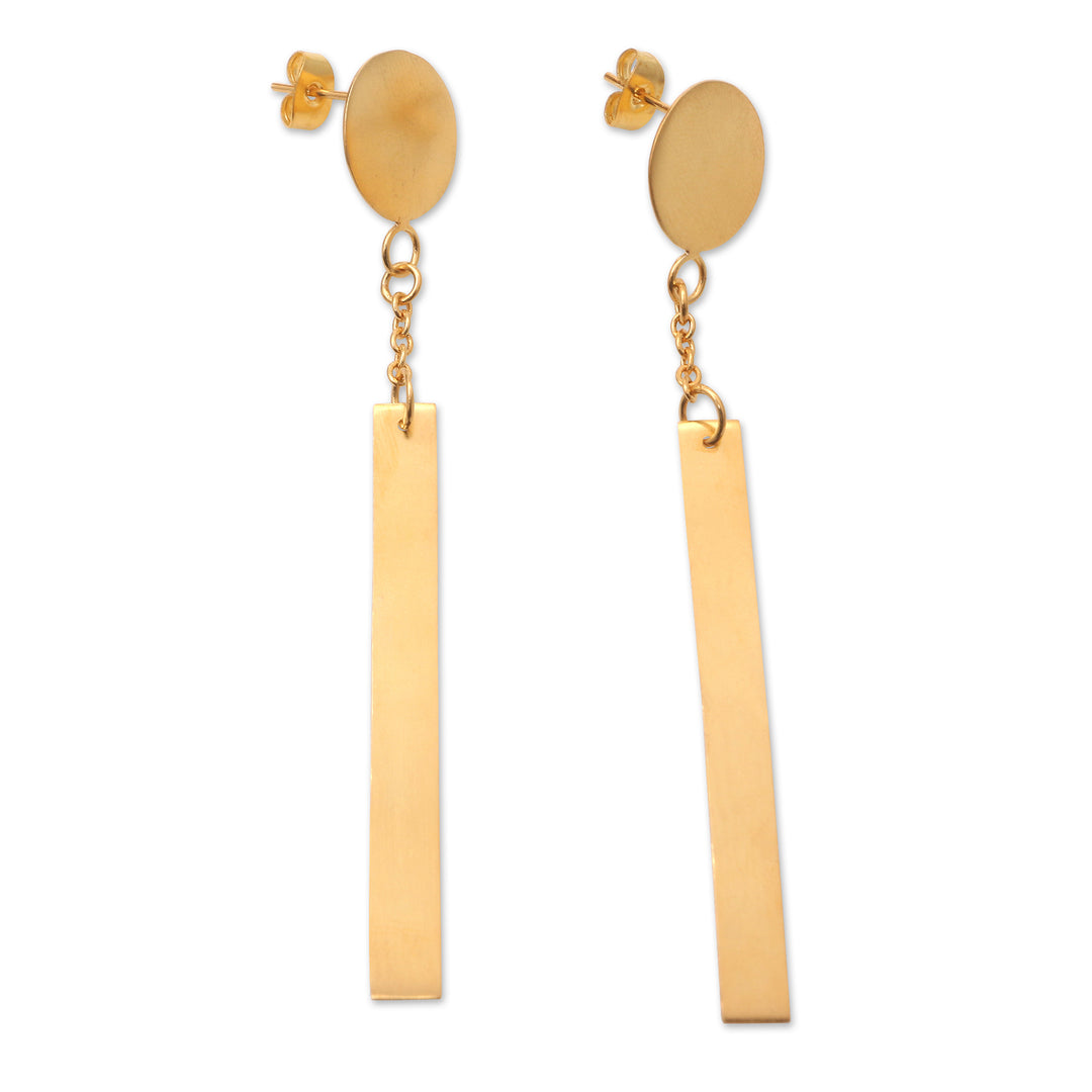 Artisan Crafted Gold-Plated Dangle Earrings - Golden Fire