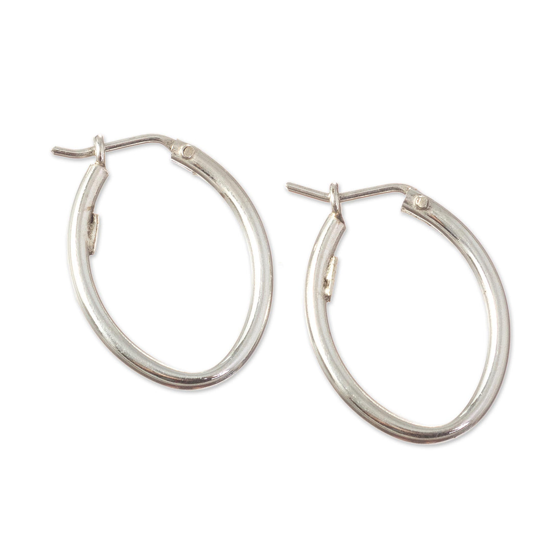 Oval Sterling Hoop Earrings - Archetype