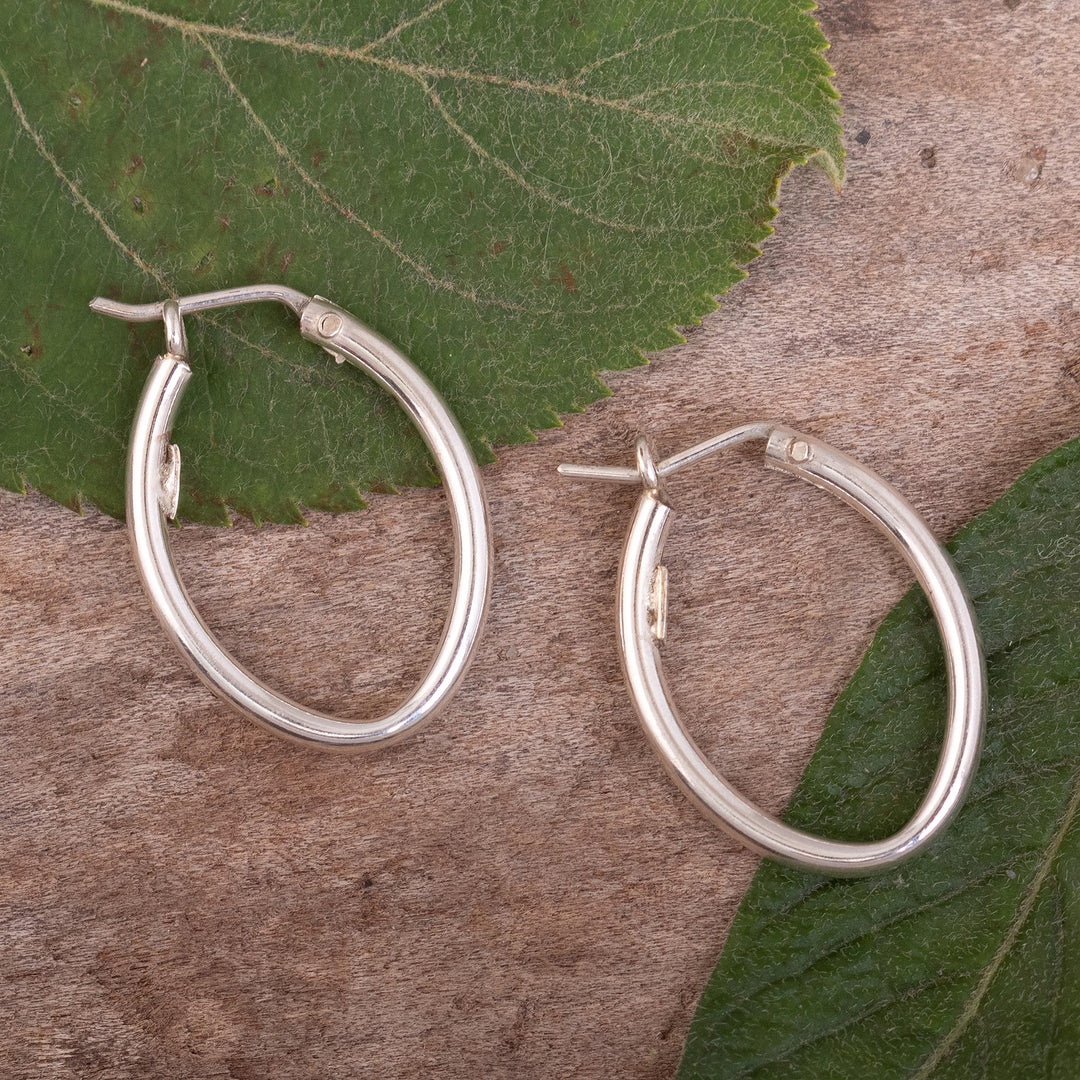 Oval Sterling Hoop Earrings - Archetype