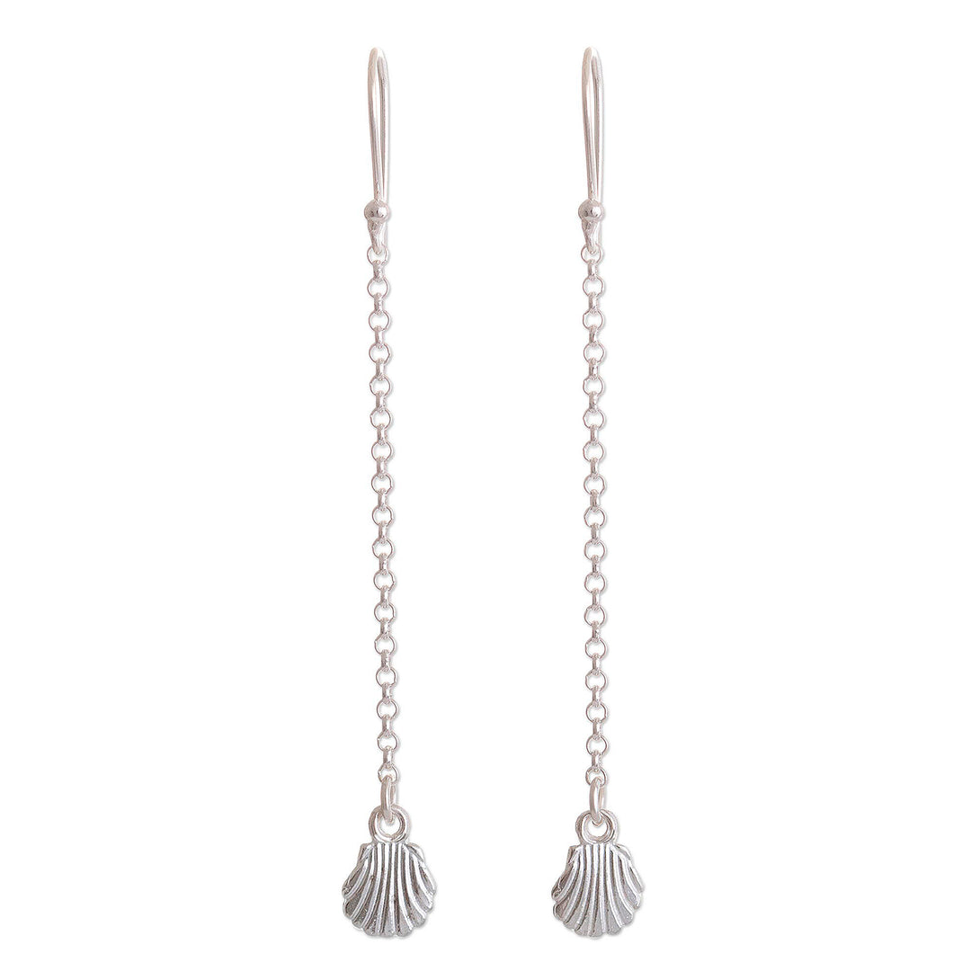 Artisan Crafted Sterling Silver Earrings - Shell Shine