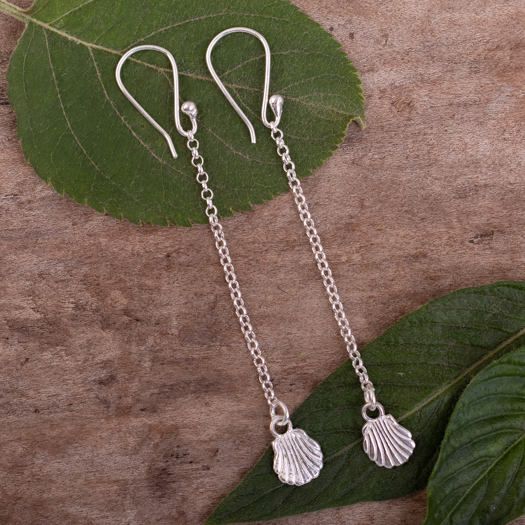 Artisan Crafted Sterling Silver Earrings - Shell Shine