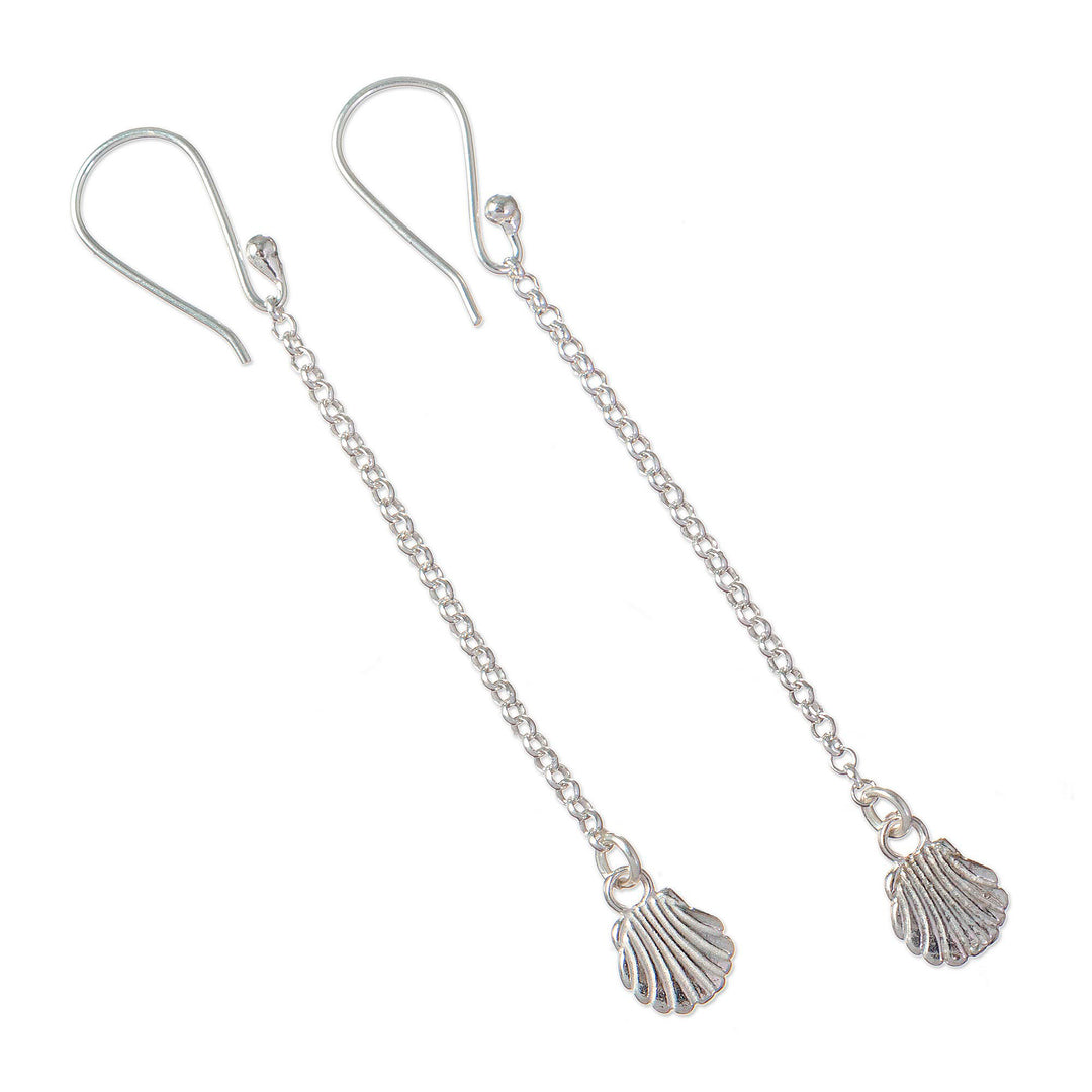 Artisan Crafted Sterling Silver Earrings - Shell Shine