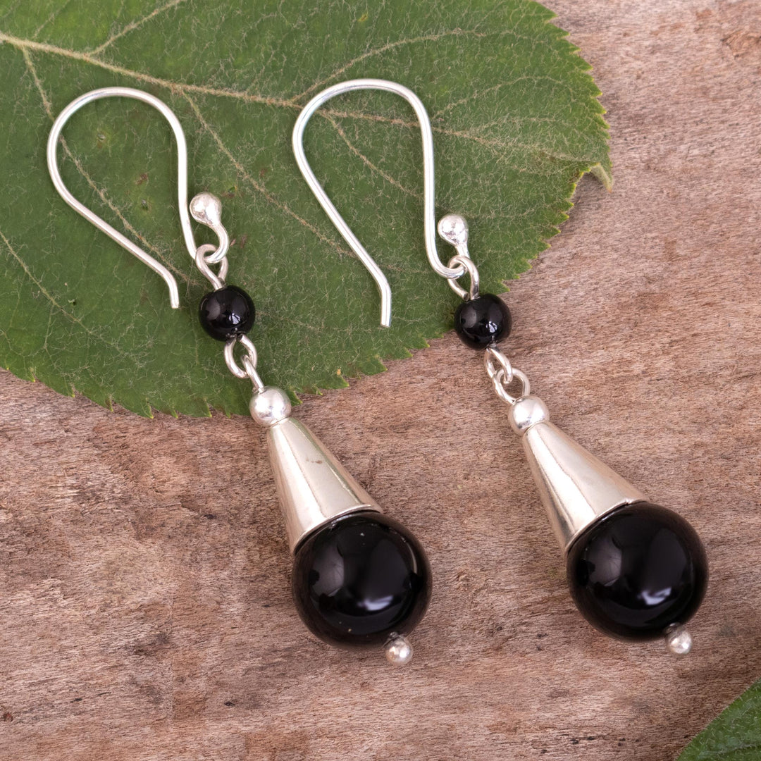 Black Onyx Dangle Earrings - Wild Eyes