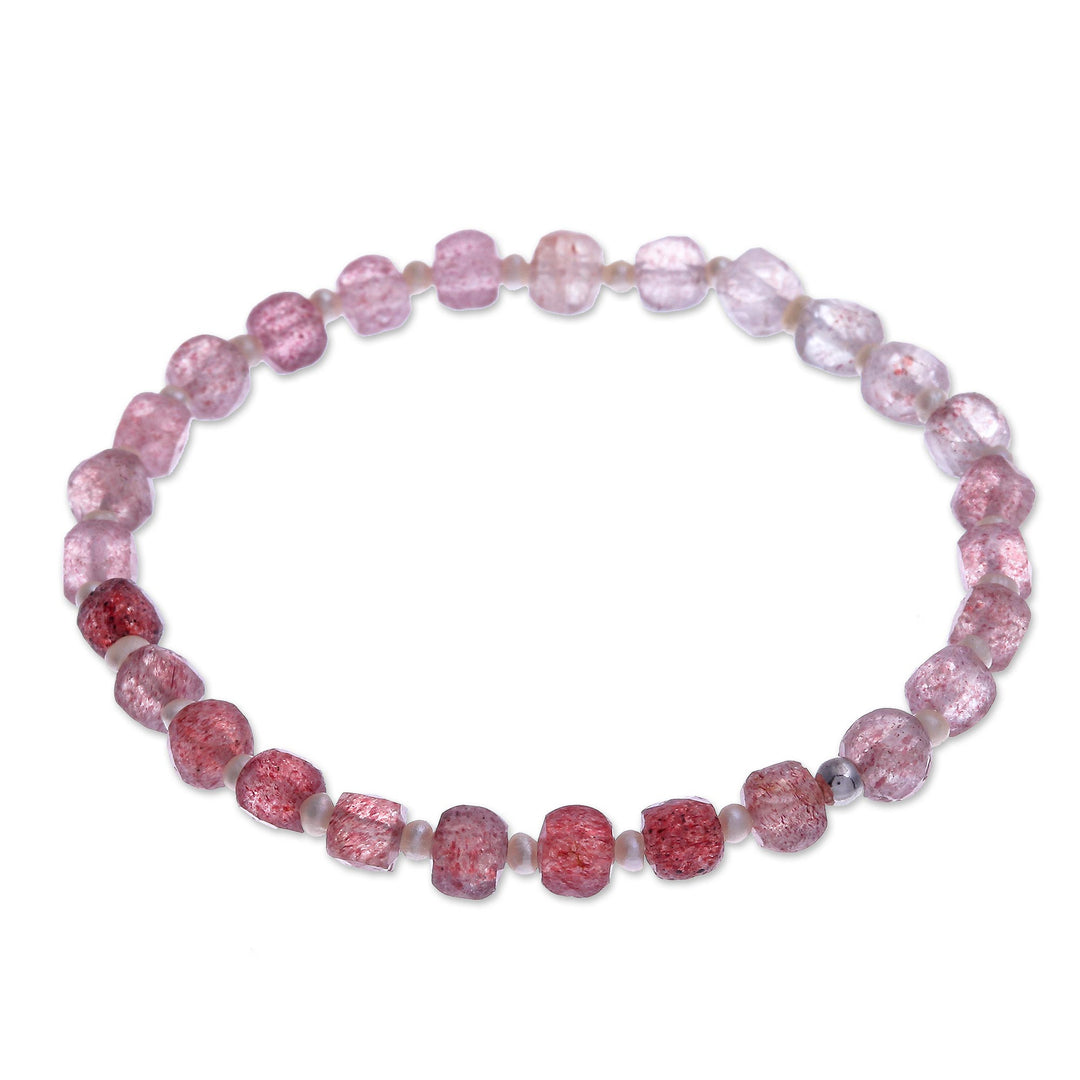 Handcrafted Quartz and Cultured Pearl Bracelet - Colors of Chiang Mai