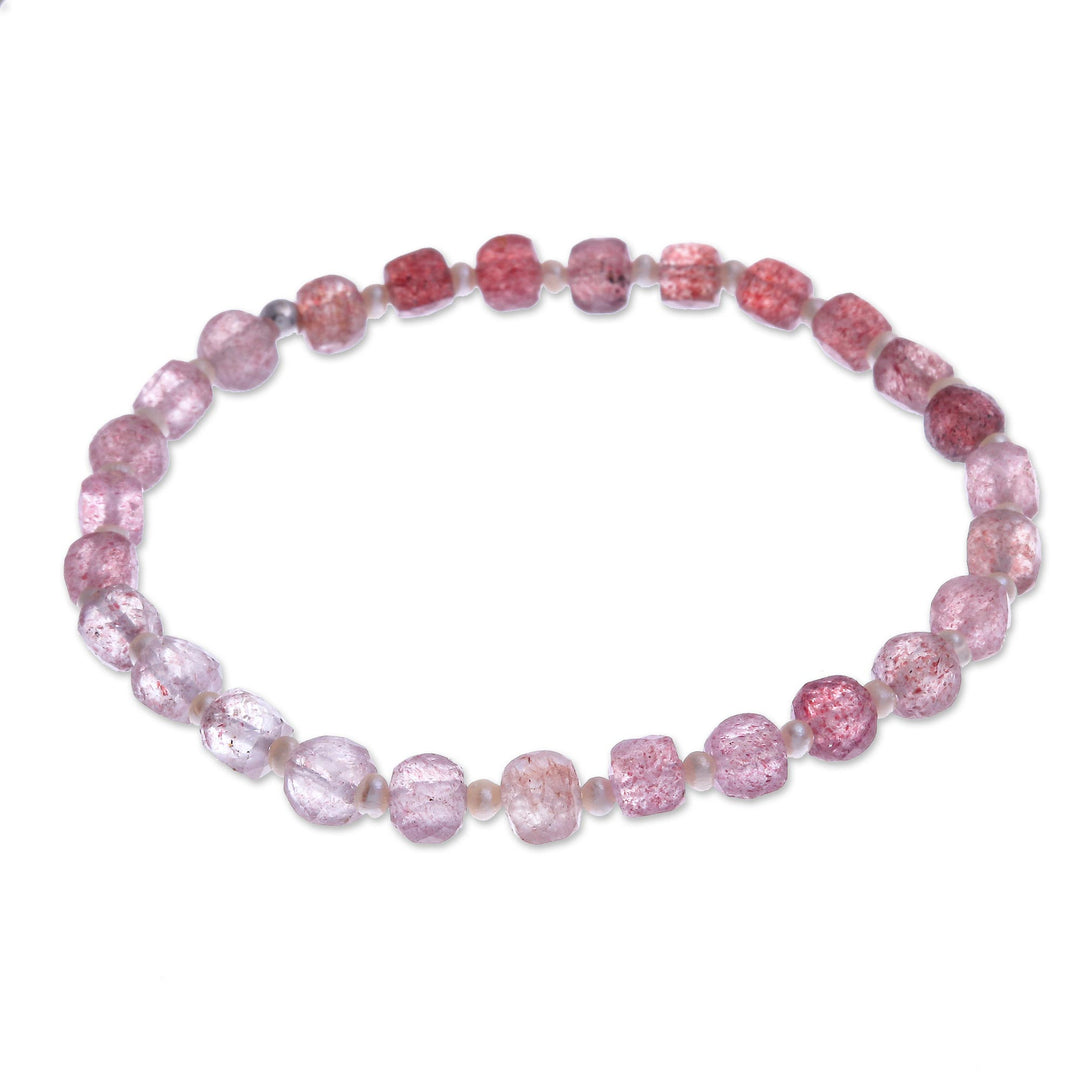 Handcrafted Quartz and Cultured Pearl Bracelet - Colors of Chiang Mai