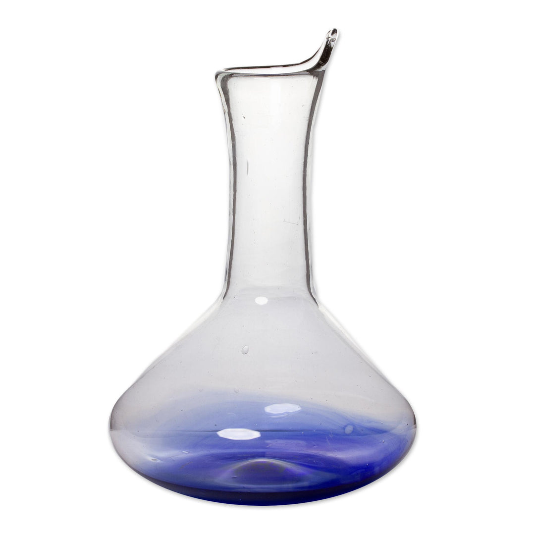 Artisan Crafted Glass Decanter - Cobalt Fade
