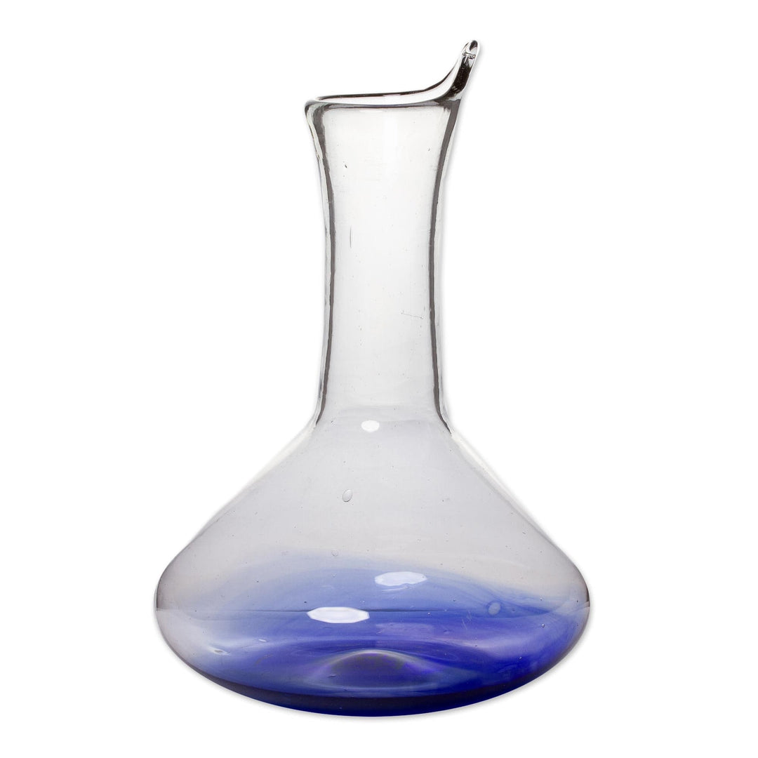 Artisan Crafted Glass Decanter - Blue Haze