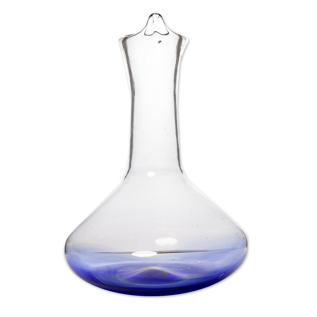 Artisan Crafted Glass Decanter - Cobalt Fade