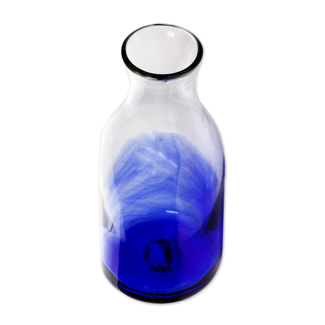 Handcrafted Carafe and Glass Set (Pair) - Blue Wave