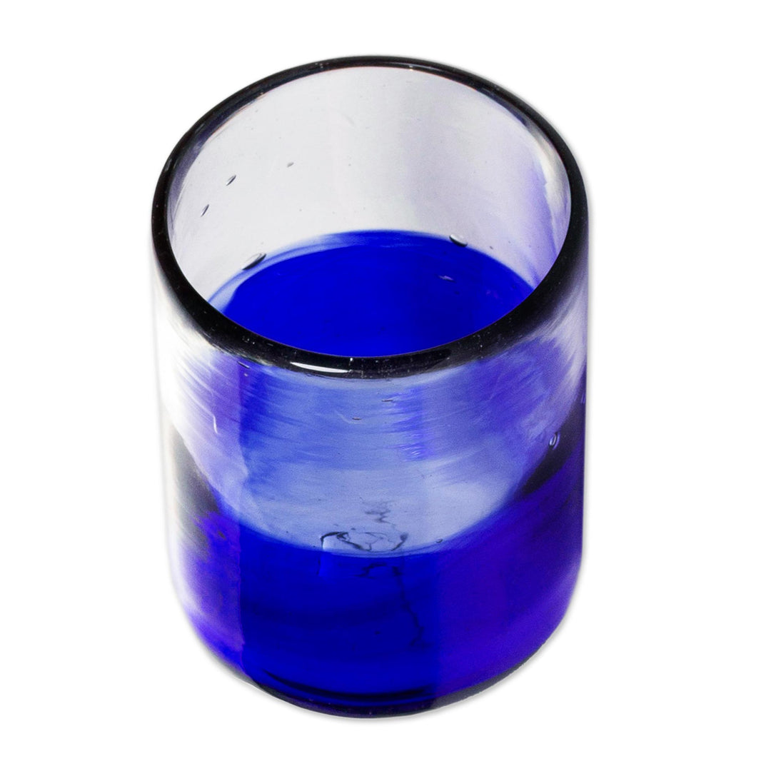 Handcrafted Carafe and Glass Set (Pair) - Blue Wave