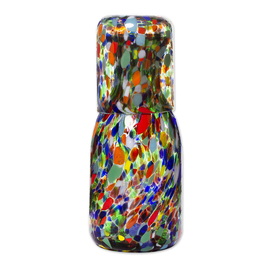 Carafe and Glass in Handblown Glass (Pair) - Jubilant Colors