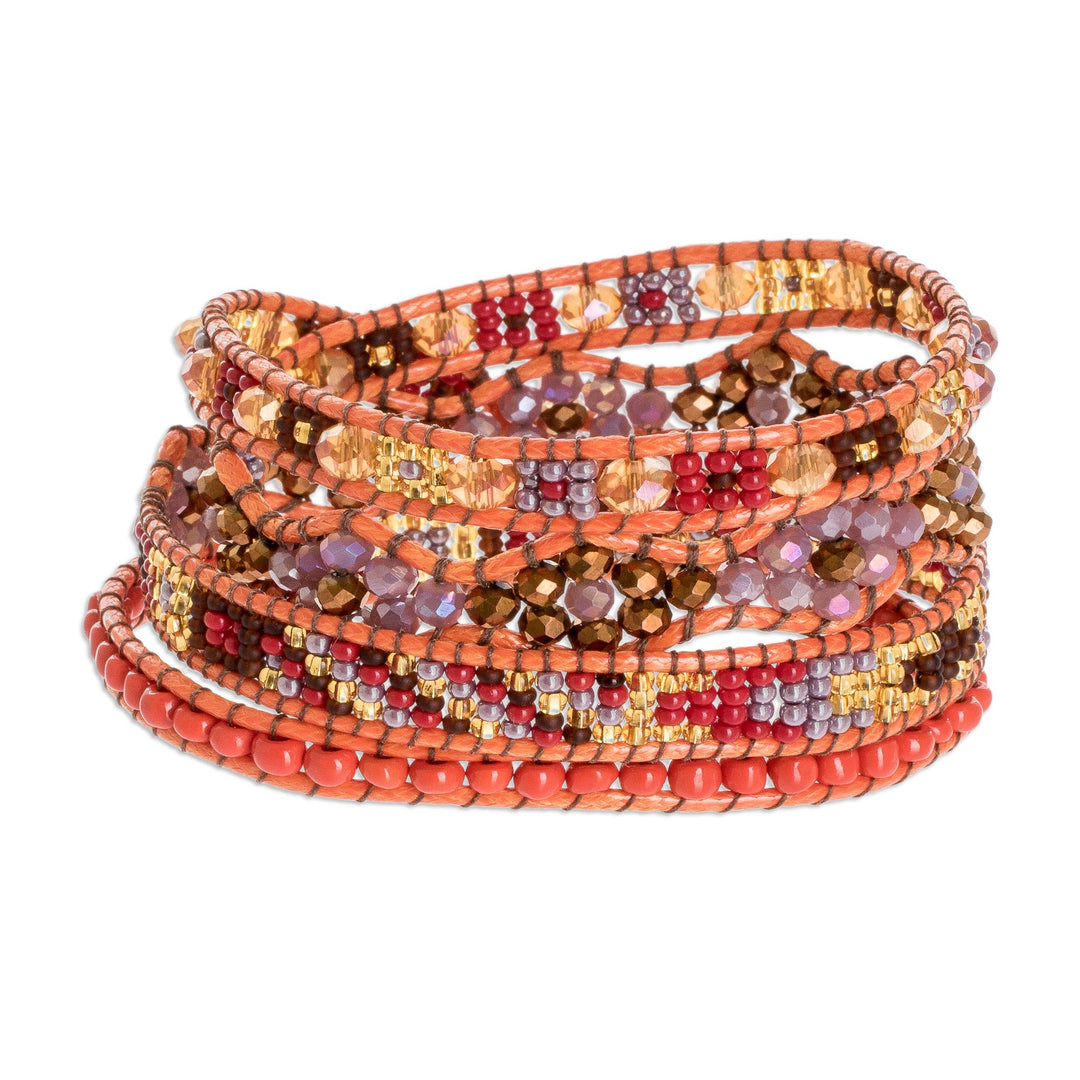 Handcrafted Beaded Positive Energy Long Wrap Bracelet - Radiant Protection
