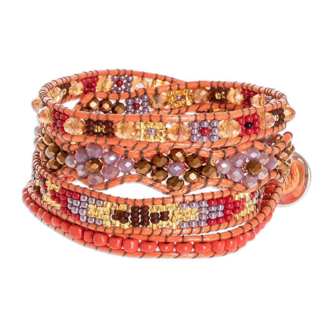 Handcrafted Beaded Positive Energy Long Wrap Bracelet - Radiant Protection