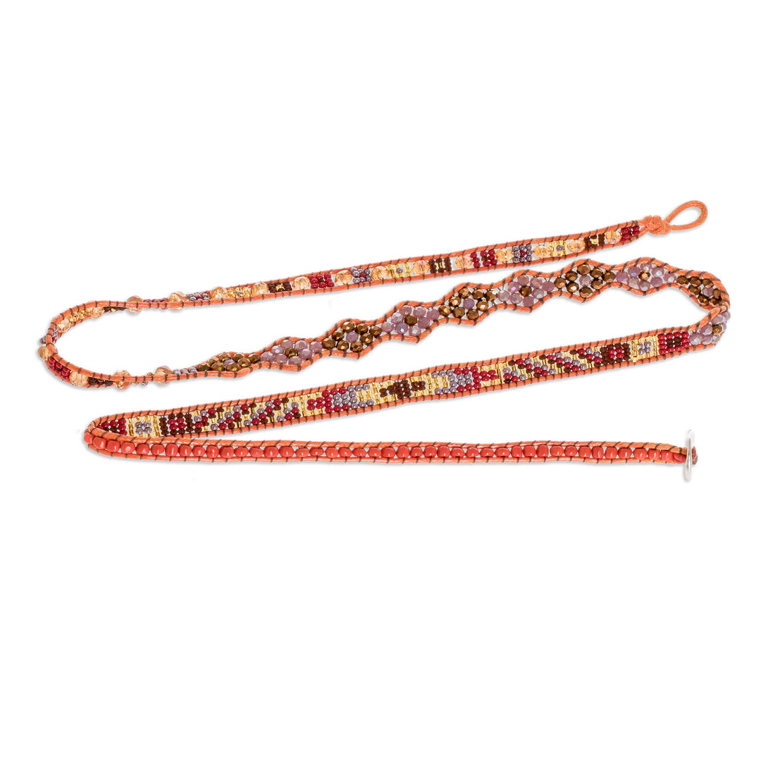 Handcrafted Beaded Positive Energy Long Wrap Bracelet - Radiant Protection