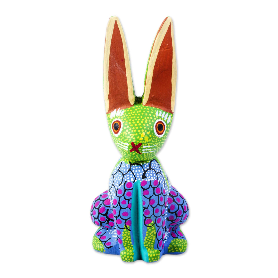 Multicolored Rabbit Alebrije Sculpture - Colorful Bunny