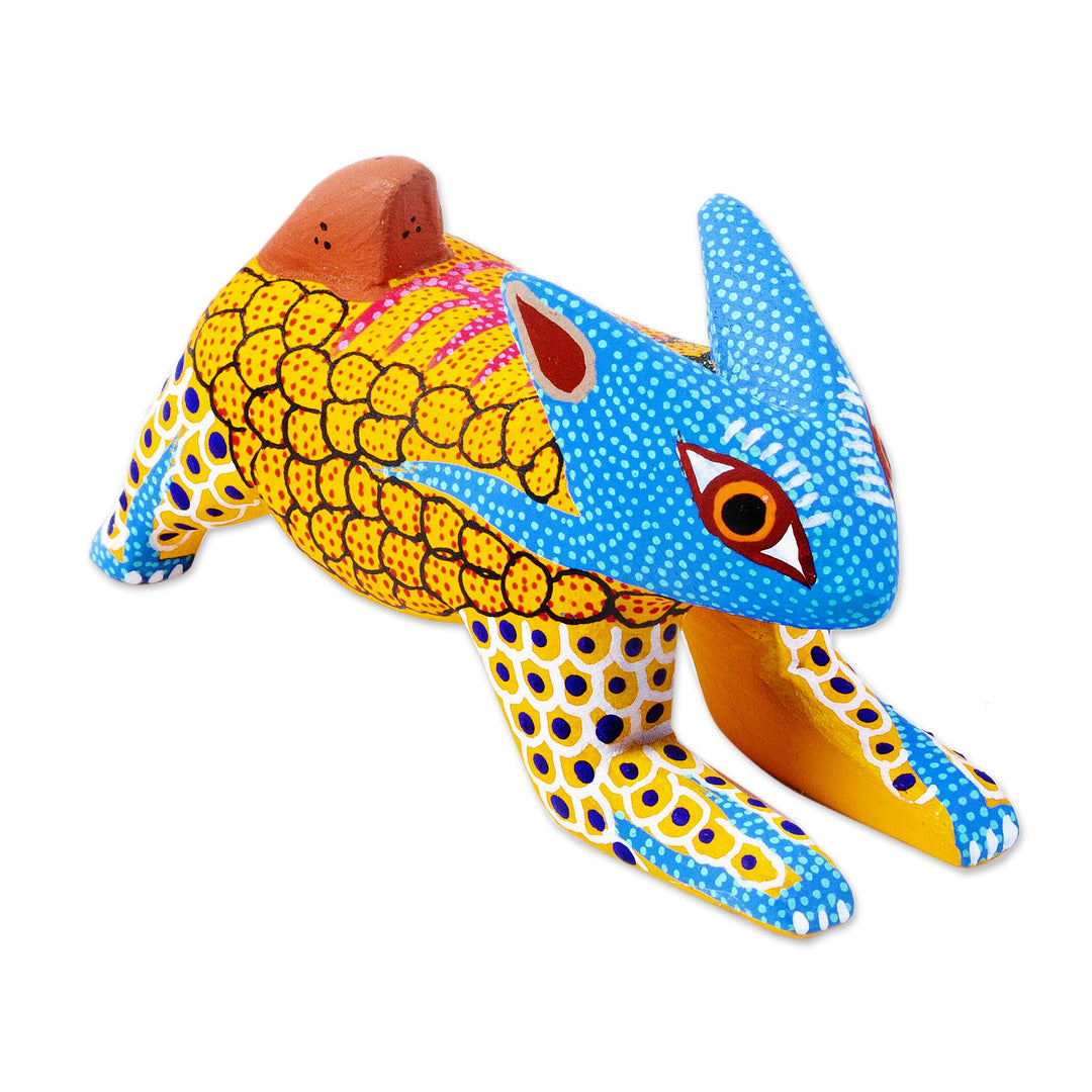 Hand-Painted Alebrije Figurine from Oaxaca - Yellow Hare
