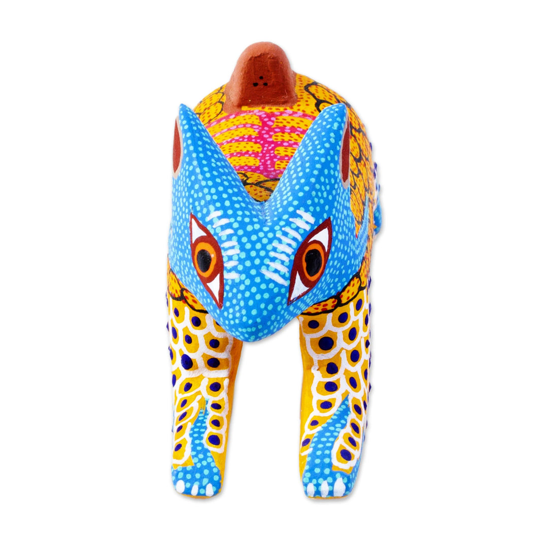 Hand-Painted Alebrije Figurine from Oaxaca - Yellow Hare