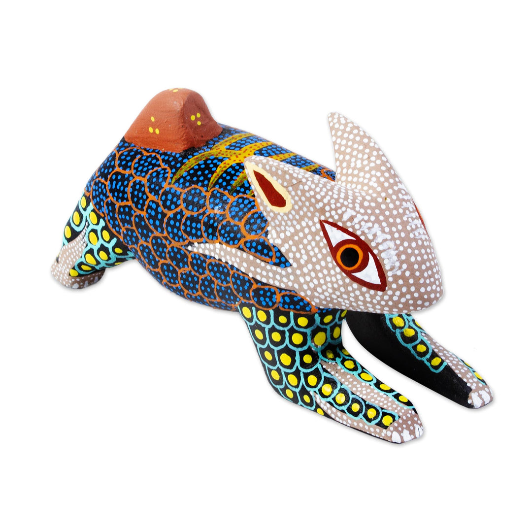 Handmade Rabbit Alebrije Figurine - Blue Hare