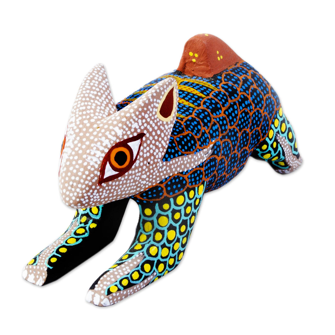 Handmade Rabbit Alebrije Figurine - Blue Hare